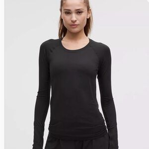 lululemon athletica Black Long-Sleeve Crew Active Top